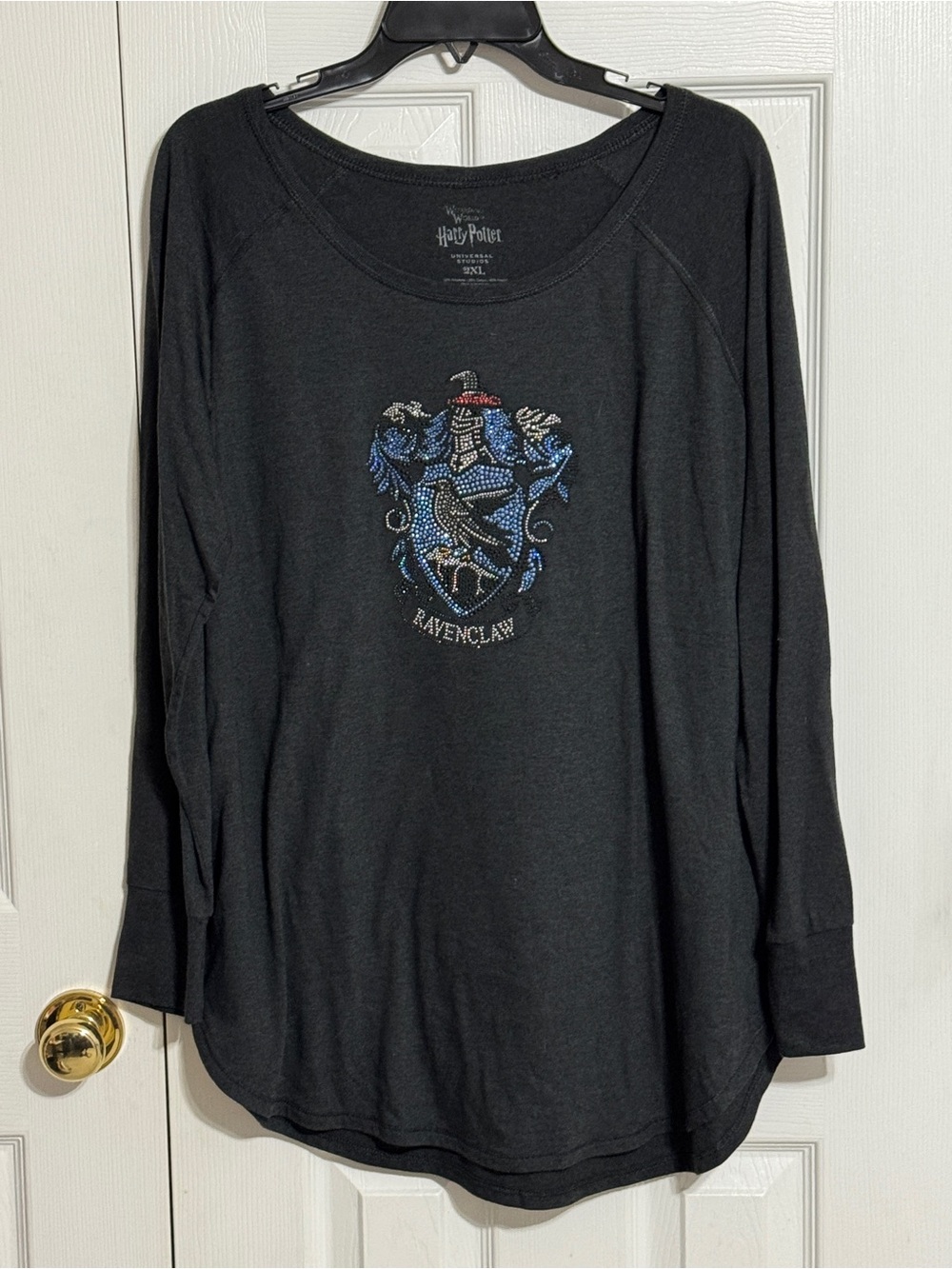 Harry Potter Ravenclaw Bling Logo Long Sleeve Graphic Tee - Black